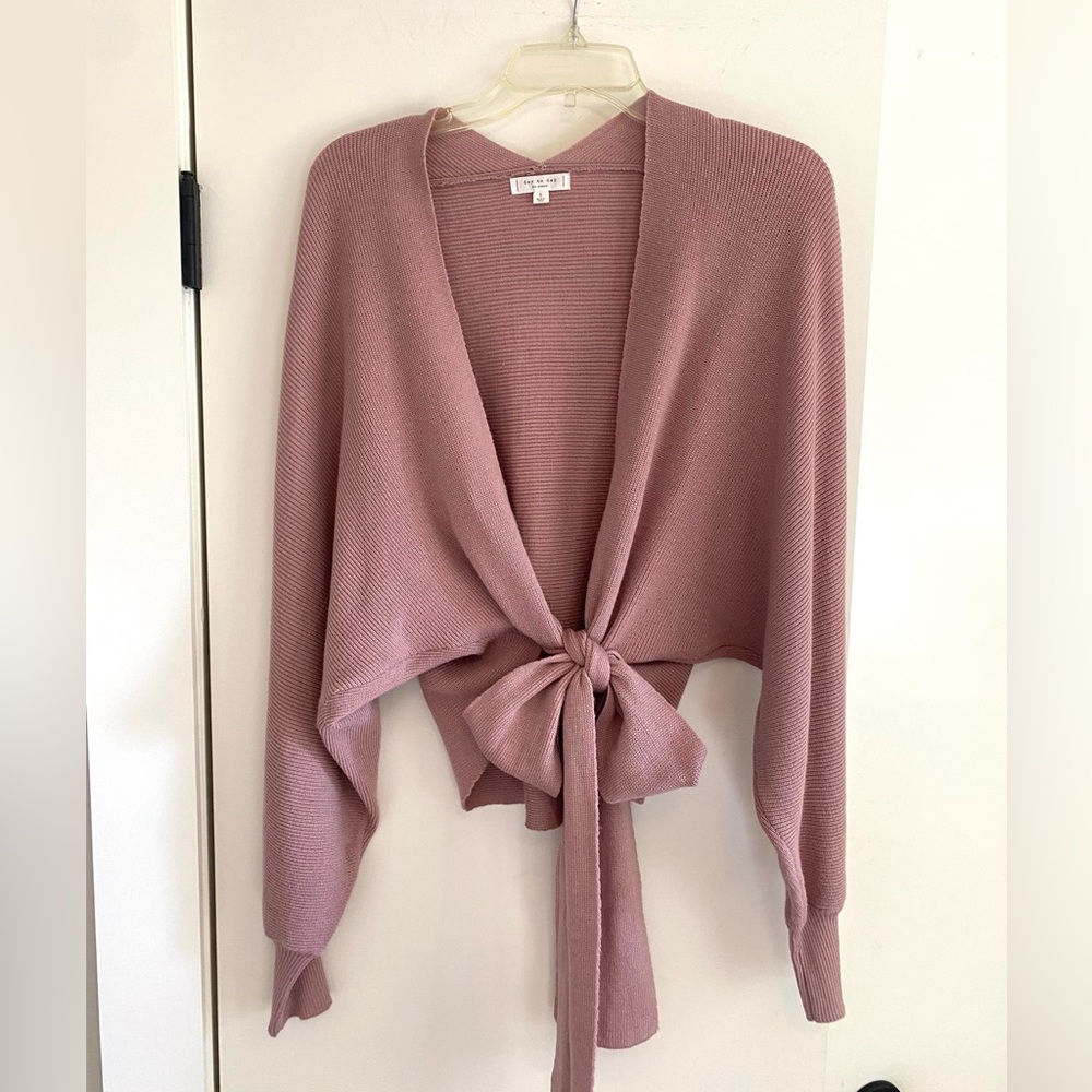 Day to day Blu Pepper wrap or tie spring cardigan size s pink or mauve